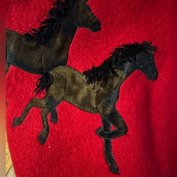 Vintage Western Wool Horse Vest Detachable Fur Collar Cowgirl Cabincore Country - Picture 11 of 13